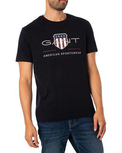 GANT Reg Archive Shield T-shirt T Shirt - Schwarz