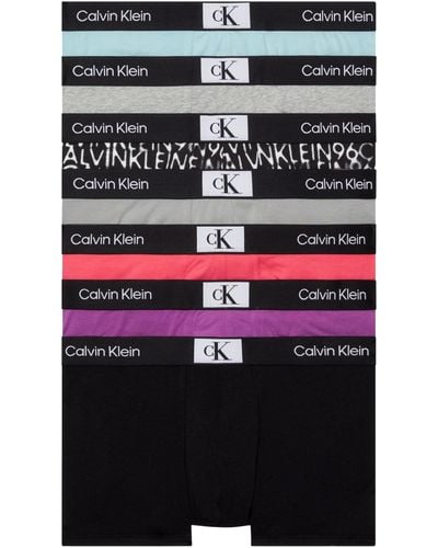 Calvin Klein Pantaloncini Boxer Uomo Confezione da 7 Cotone Elasticizzato - Nero