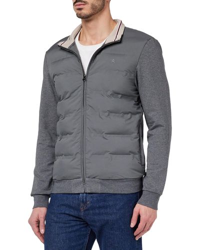 Hackett Hybrid Quilt Fz Sweatshirt - Grau