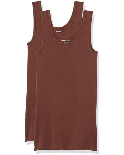 Amazon Essentials 2-Pack Slim-Fit Tank Camiseta - Marrón
