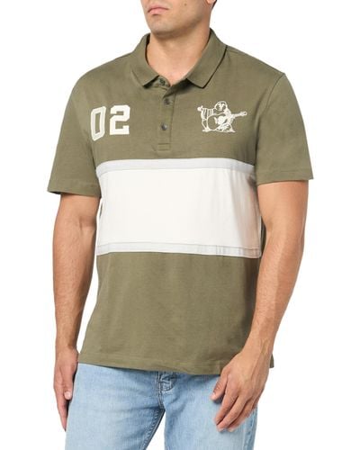 True Religion Ss Panelled Polo - Green
