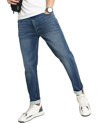 Celio* Jeans Uomo Grigio Solido Slim Fit Cotone - Blu