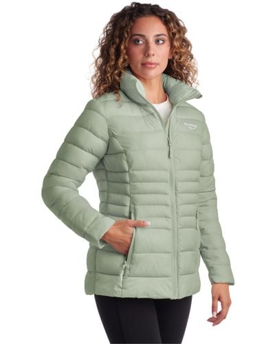 Reebok Lightweight Puffer Parka Coat – Casual Jacket For - Green
