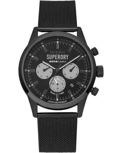 Superdry Multi Zifferblatt Quarz Uhr mit Edelstahl Armband SYG256BM - Schwarz