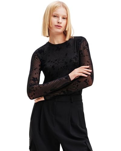 Desigual Knit T-shirt Long Sleeve - Black
