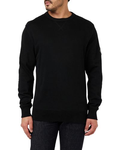 Calvin Klein Abzeichen mit Rundhalsausschnitt Sweatshirts - Schwarz