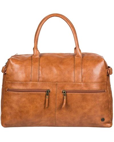Roxy Large Faux Leather Handbag - Braun
