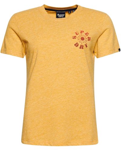 Superdry Vintage Nostalgia T-Shirt Gelb Meliert 38