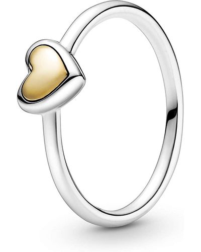 PANDORA Domed Golden Heart Ring - Metallic