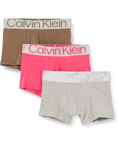 Calvin Klein Boxer Lot De 3 Caleçon Coton Stretch - Rose