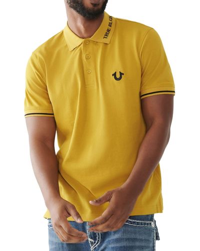 True Religion Poloshirt mit Markenlogo Polohemd - Gelb