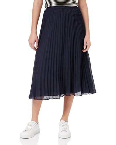 French Connection Pleated Solid Skirt - Blue