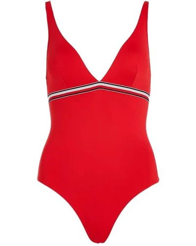 Tommy Hilfiger Swim Suit Cut-out - Red