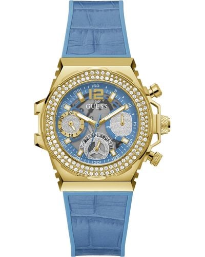 Guess Turquoise Strap Turquoise Dial Gold Tone - Blue