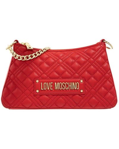 Love Moschino Chic Red Faux Leather Hobo Shoulder Bag