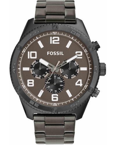 Fossil Brox Multifunktions-Armbanduhr aus Edelstahl - Grau