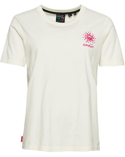 Superdry Vintage Surf tee W1011092A Off White 10 Mujer - Blanco