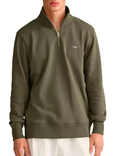 GANT Reg Shield Half Zip Sweatshirt - Grün