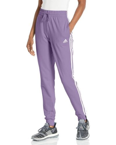 adidas Womens Essentials Single Jersey 3-stripes Pants in Blue