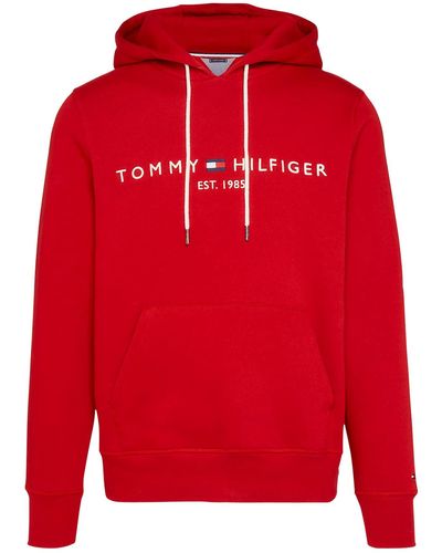 Tommy Hilfiger Regular Fit Hoodie mit aufgesticktem Logo - Rot