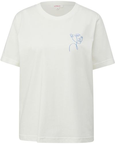 S.oliver 2147851 T-Shirt mit Detailprint - Weiß