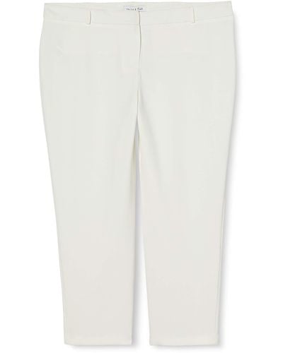 TRUTH & FABLE Amazon Brand - Women's Trouser, White, 20, Label:3xl