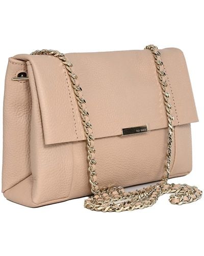 Ted Baker Parson Leather Cross Body Shoulder Bag In Taupe - Natural