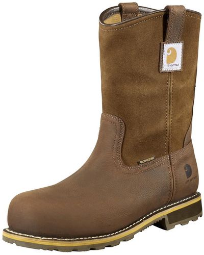 Carhartt Waterproof Western Work Boot Soft Toe Chestnut 9.5 Ee - Brown