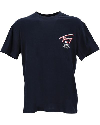 Tommy Hilfiger Tjm Reg 3d Street Signtr Tee Ext Dm0dm18574 S/s T-shirt - Blue