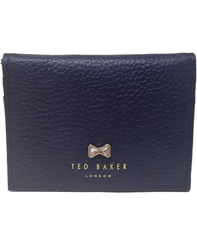 Ted Baker Lilly Travel Accessory Envelope Crad Holder In Navy Leather - Blue