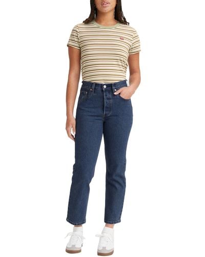 Levi's Plus Size 501 Crop Jeans - Bleu
