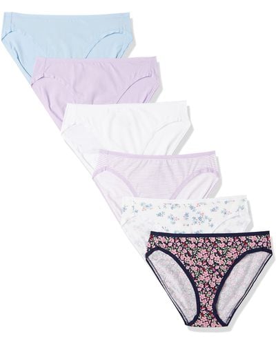 Amazon Essentials 6-pack Katoen Hoge Cut Bikini Ondergoed Stijl - Wit