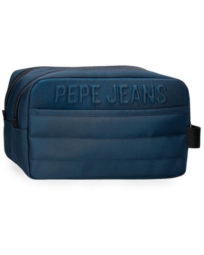 Pepe Jeans Ancor Neceser Dos Compartimentos Adaptable Azul 26x16x12 cms Poliéster by Joumma Bags by Joumma Bags