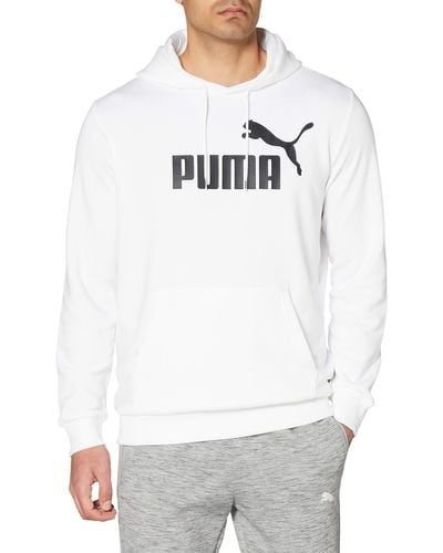 PUMA Essentials Big Logo Fleece Hoodie Kapuzenpullover - Weiß