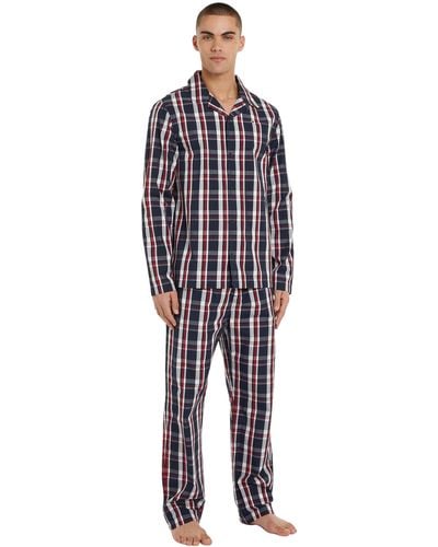 Tommy Hilfiger Ls Geweven Pyj-pyjama Voor - Zwart