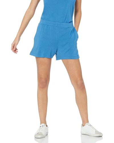 Amazon Essentials Pantalón Corto de Punto sin Cordones y de Corte Clásico Mujer - Azul