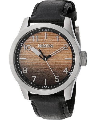 Nixon Analogue Quartz Watch With Leather Strap A9752457-00 - Black