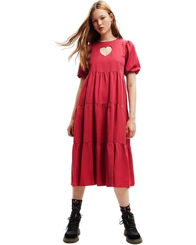 Desigual Womens 3/4 Sleeve Casual Dress - Red