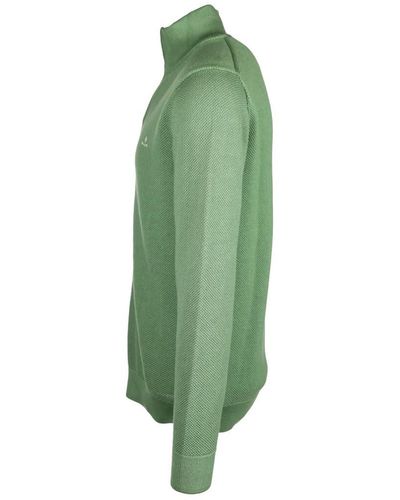 GANT Cotton Pique Zip Cardigan - Green