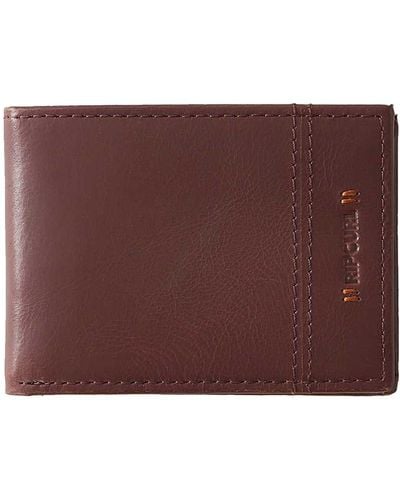 Rip Curl Stacked RFID Slim Leather Wallet in Tobacco - Lila