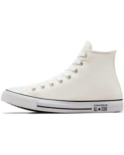 Converse Ctas Hi Vintage Ankle Boots In White Canvas