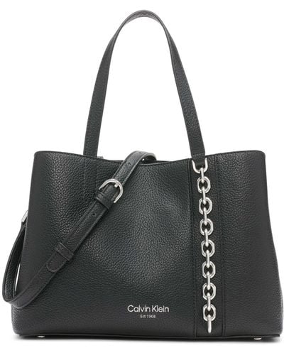 Calvin Klein Adeline Triple Compartment Satchel - Black
