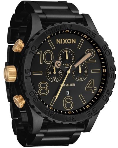 Nixon 51-30 Chrono A1389-300m Water Resistant Analog Fashion Watch - Black