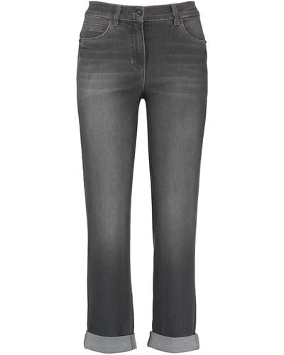 Gerry Weber 5-Pocket Jeans Best4me Relaxed unifarben - Grau
