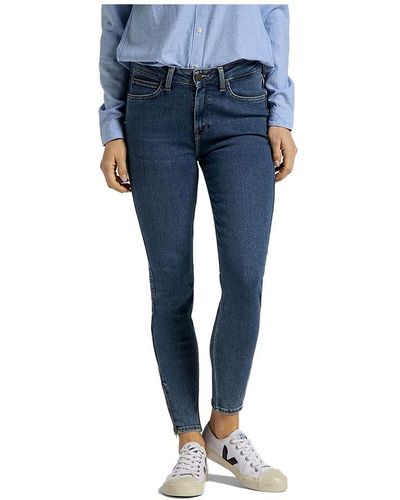 Lee Jeans Scarlett High Zip Jeans Donna - Blu