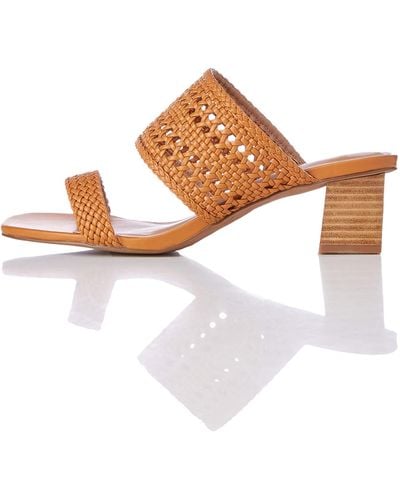 FIND Two Band Woven Sandal Bout Ouvert - Marron