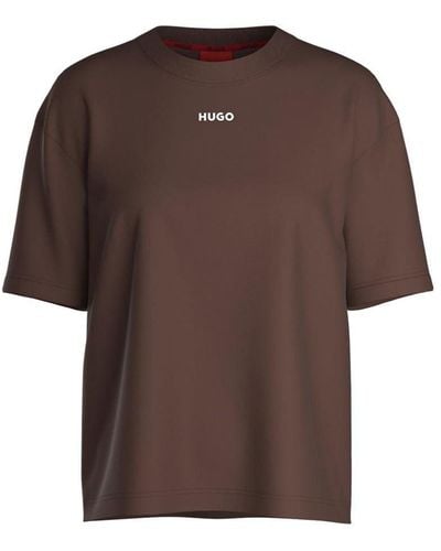 HUGO Shuffle_t-shirt - Brown