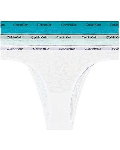 Calvin Klein Pack Of 3 Brazilian Briefs With Lace - White