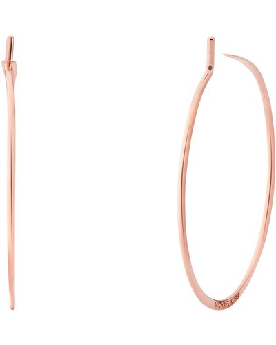 Michael Kors Premium-Rose Gold Tone Sterling Silver Hoop Earrings for MKC1409AA791 - Bianco