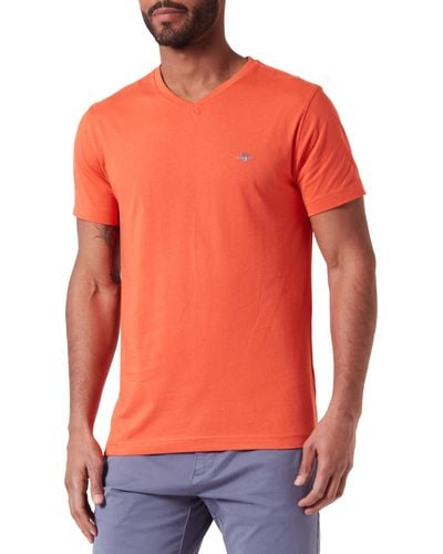 GANT Slim Shield V-neck T-shirt - Orange